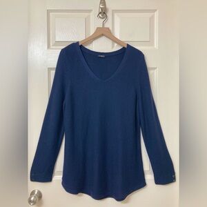 Talbots Women’s Navy Blue Scoop Neck Cotton Blend Knit Sweater Tunic XL Coastal